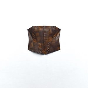 Brown Leather corset top